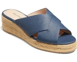 Jack Rogers Slotted Sloane Pebbled Espadrille Mid Wedge